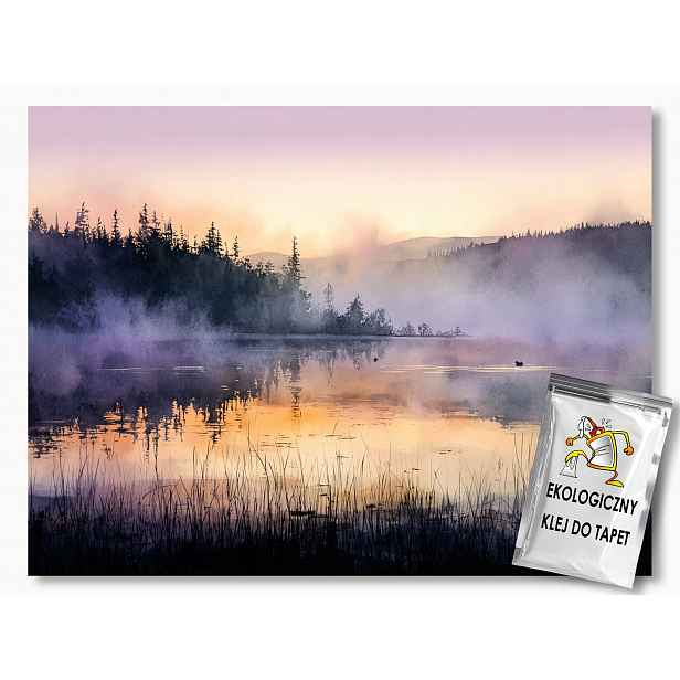 Fototapeta Flizelina Krajina Jezero Stromy Mlha Slunce Svítání 416x290 130g