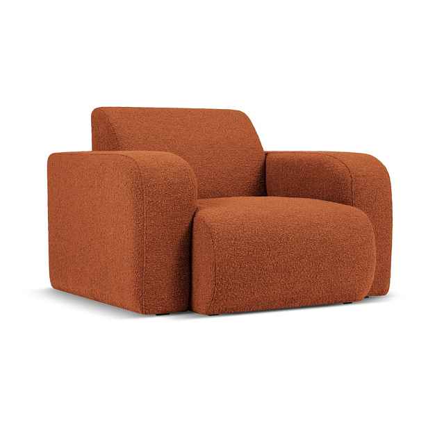 Hnědé křeslo z textilie bouclé Molino – Micadoni Home