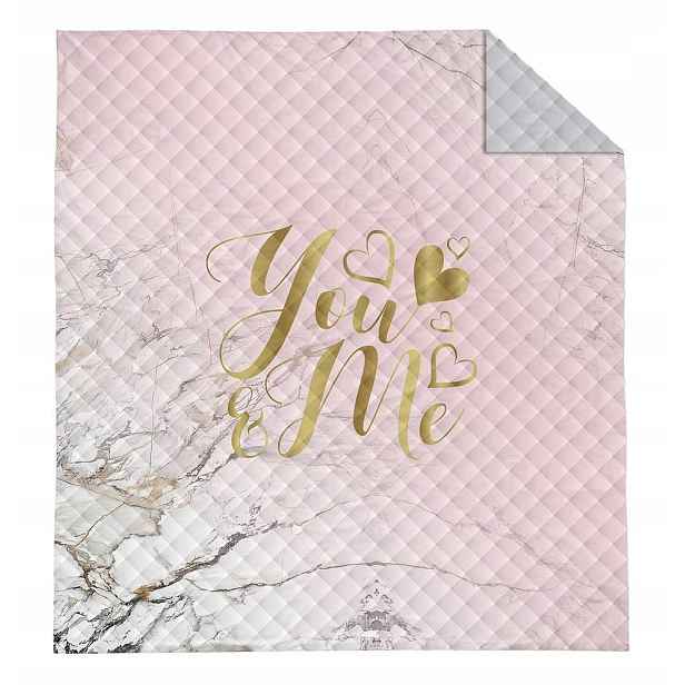 Přehoz 220x240 You&Me růžový pudrově zlatý K_68 112 Bedspread