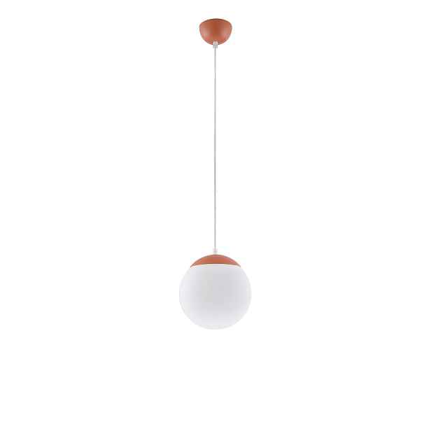 Sollux Lighting Ugo závěsná lampa skleněná koule okrová červená 20 cm E27