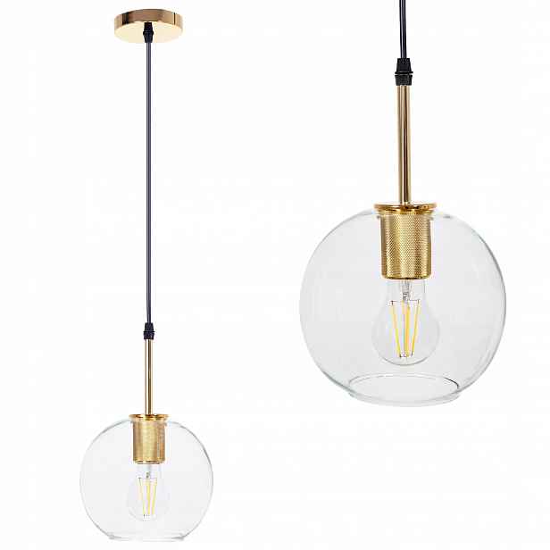 Závěsná Lampa Skleněná Koule Zlatá, Moderní