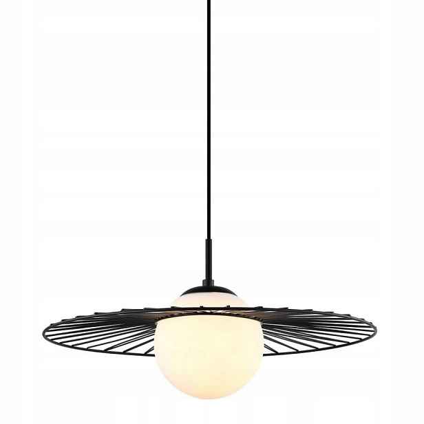 Závěsná Stropní Svítidlo Převis Černý Kov E27 40W 90 cm Ocel Skleněná Italux