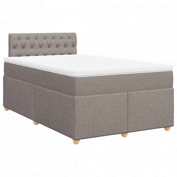 vidaXL Box spring postel s matrací taupe 120x190 cm textil