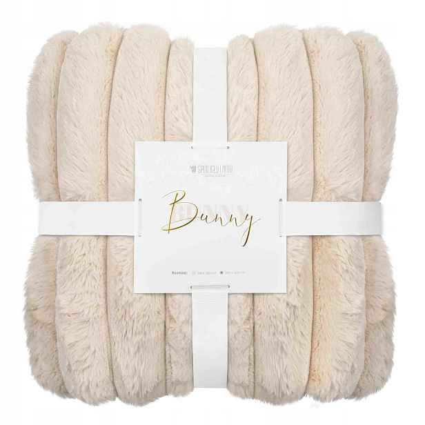 Deka z mikrovlákna 150x200 Bunny béžová kožešinová nadýchaná