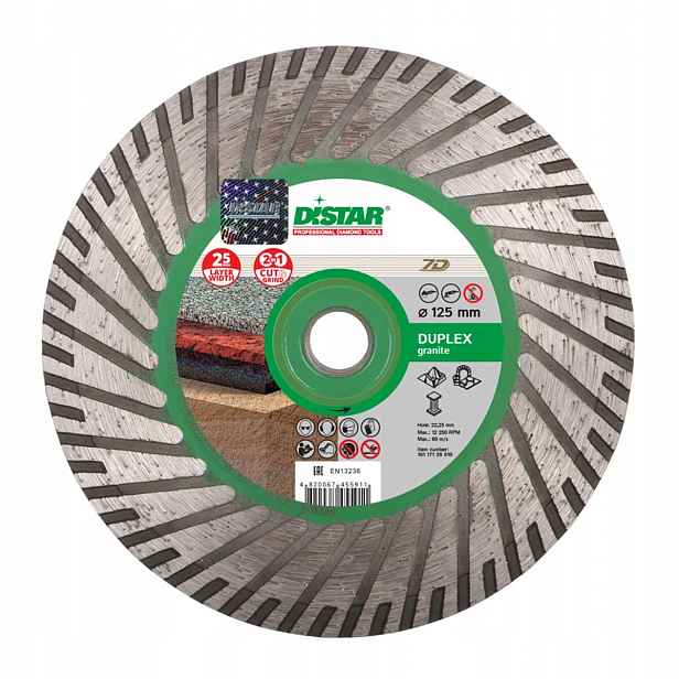 Diamantový kotouč Duplex 125 mm Distar Turbo M14 granitový mramor