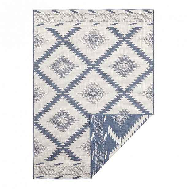 Modro-krémový venkovní koberec Bougari Malibu, 170 x 120 cm