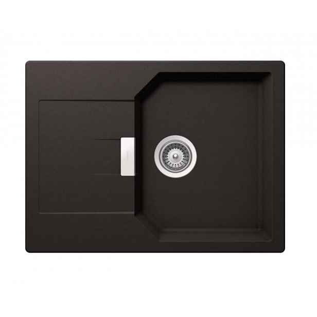 SCHOCK Manhattan - Granitový dřez, 69x51 cm, s ovládáním odtoku, Nero MAND100SAGNE