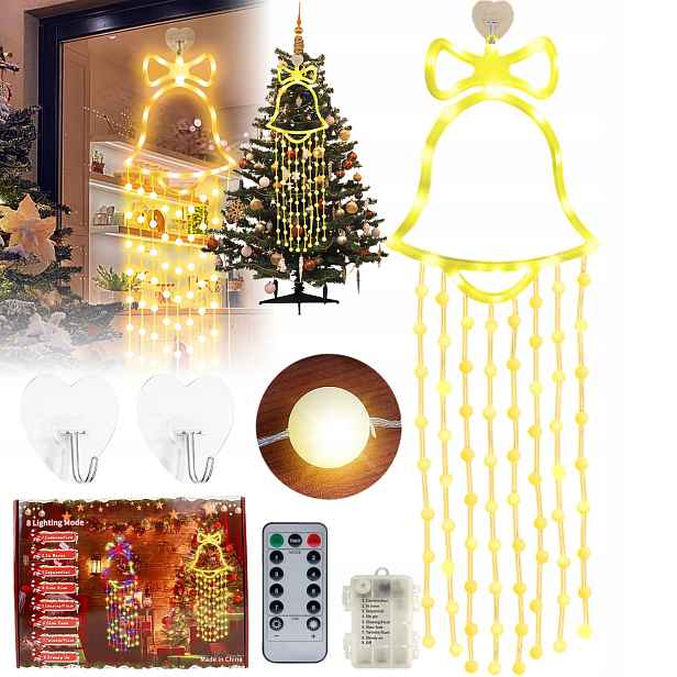 Silné Vánoční Osvětlení Na Stromeček 97LED, Venkovní, Vnitřní, Vánoční, Bílé, Teplé