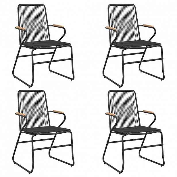 vidaXL Zahradní židle 4 ks černé 58 x 59 x 85,5 cm PVC ratan
