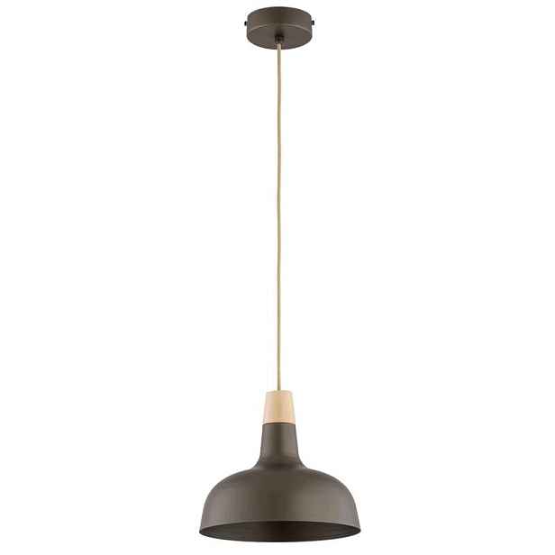 Závěsná lampa skandinávská hnědá kovová 1xE27 Rodos Alfa