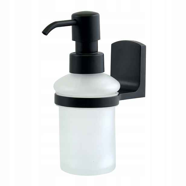 Spirella nástěnný dávkovač mýdla Taku, sklo, matná černá-bílá, ocel, 200 ml