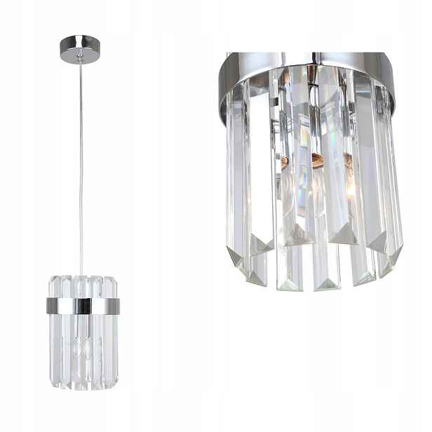 Závěsná lampa se skleněnými krystaly Vetro 1*E14 do obývacího pokoje Light Prestige