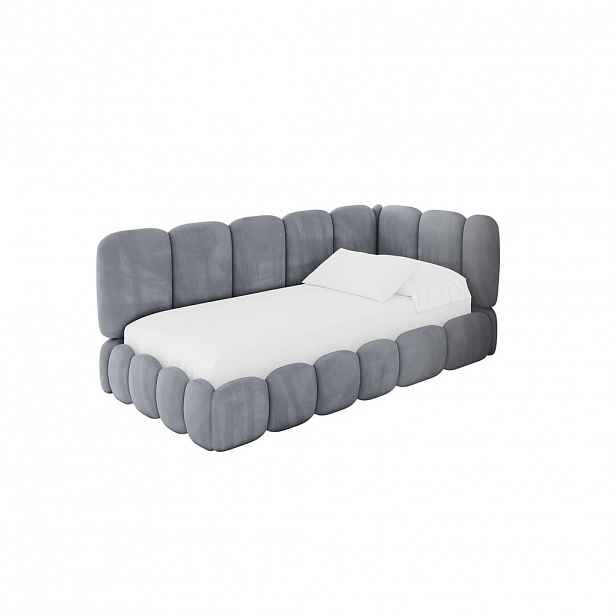 ALTDECOR JEDNOLŮŽKOVÁ POSTEL pro mládež s úložným prostorem, vlevo - AVRY 80x200 šedá