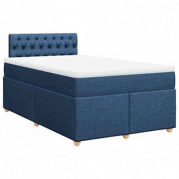 vidaXL Box spring postel s matrací černá 120x190 cm textil