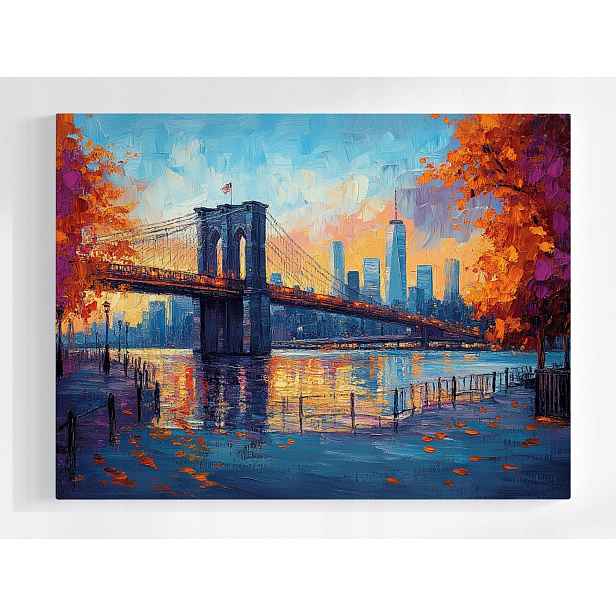 Plakát Manhattan Brooklyn Bridge Podzimní Most Nyc 100x75