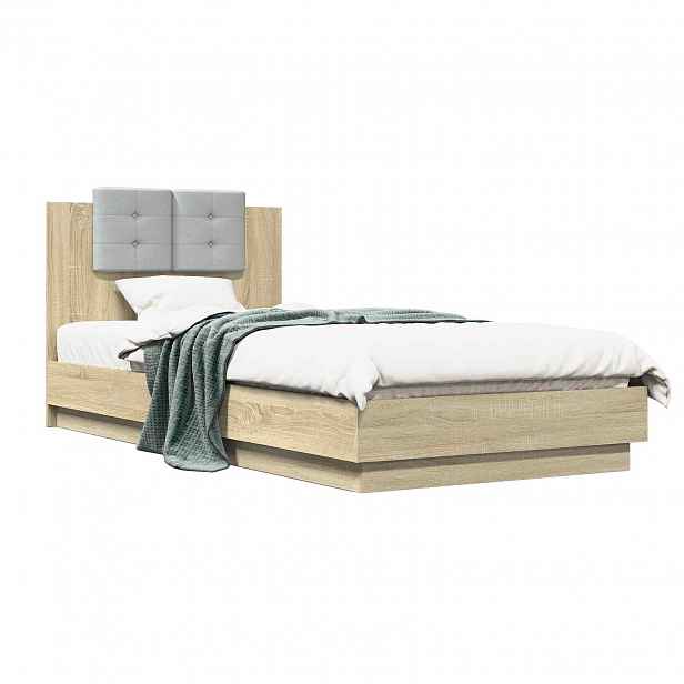 vidaXL Rám postele s čelem Dub sonoma 80 x 200 cm Kompozitní dřevo