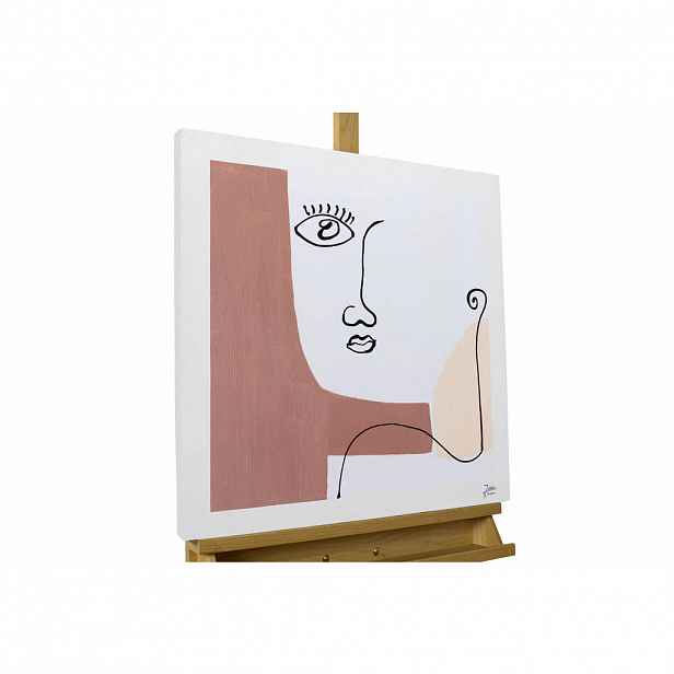 KUNSTLOFT RUČNĚ MALOVANÝ AKRYLOVÝ OBRAZ BÍLÝ/HNĚDÝ, 60/60 CM