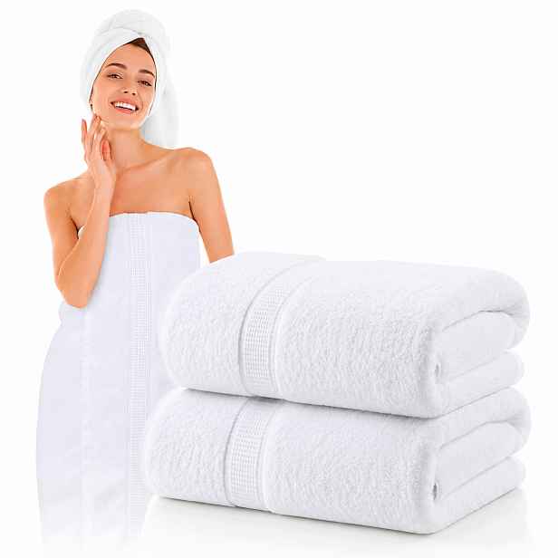 Sada 2 Ks Koupelový Ručník Velký 90X180 Silný Bavlna Oeko-tex Absorpční