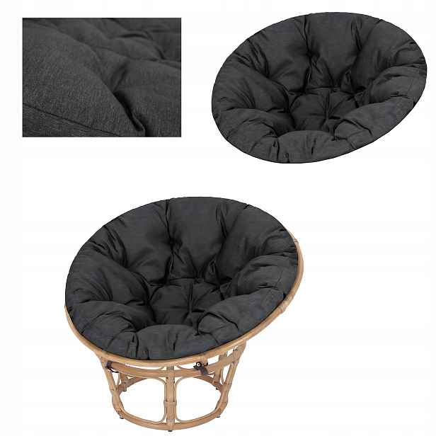 Polštář na zahradní křeslo Papasan kokon 114 cm, kulatá poduška, hnízdo