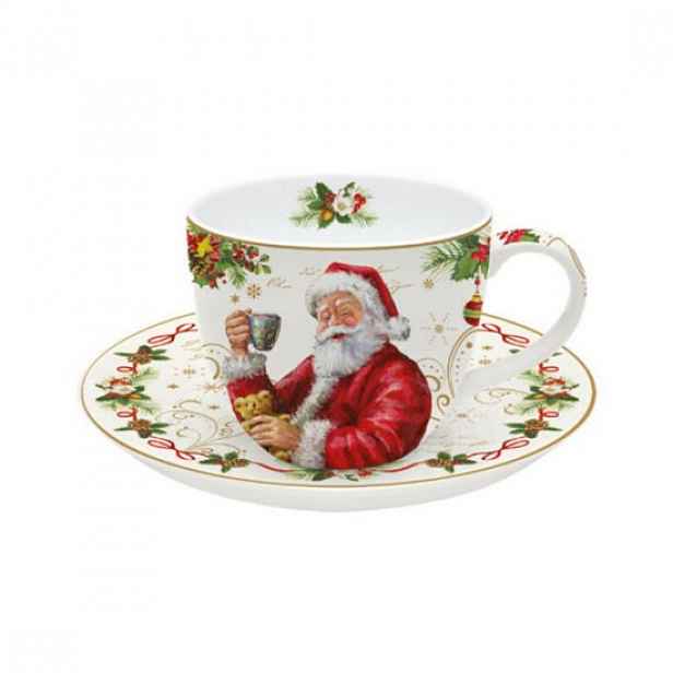 Čajový šálek s podšálkem "Magic Christmas", 200 ml, Červená - Easy Lif