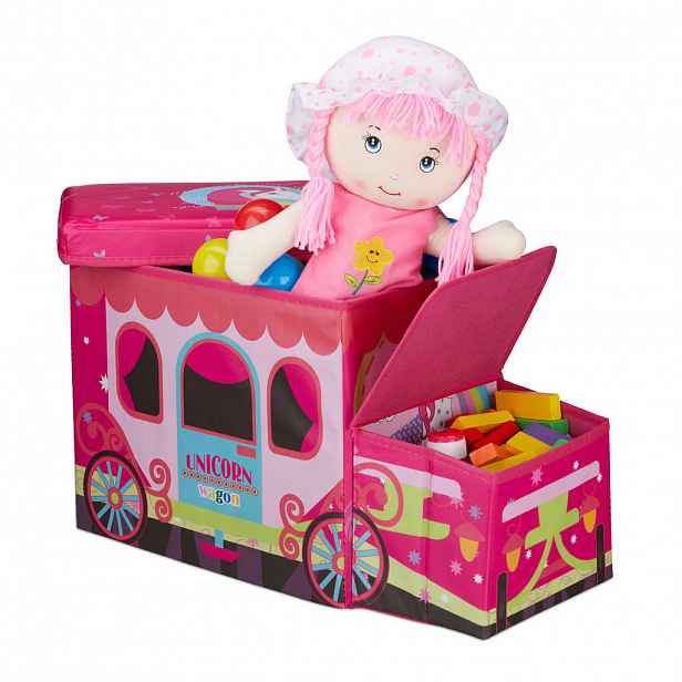 Relaxdays DĚTSKÝ úložný box - auto
