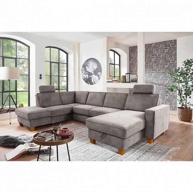 Sit & More SEDACÍ SOUPRAVA, textil, šedohnědá