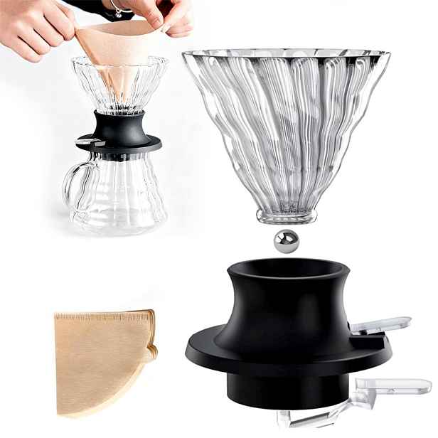 Skleněný Dripper – Překapávač Na Kávu 200 ML