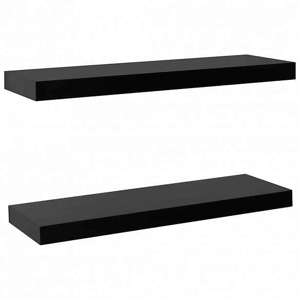 vidaXL Plovoucí nástěnné police 2 ks černé 60 x 20 x 3,8 cm