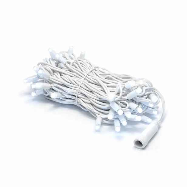 Easy Fix LED světelný řetěz, kontura, 5 m, venkovní, ledově bílá s FLASH, 60 diod, bílý kabel, IP67