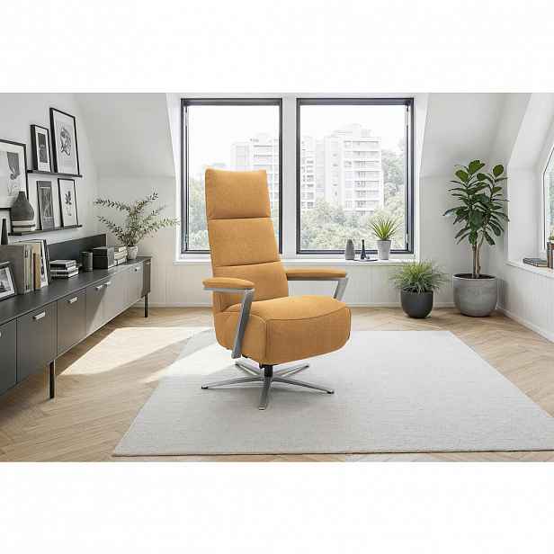 Sit & More RELAXAČNÍ KŘESLO, textil, hořčicově žlutá
