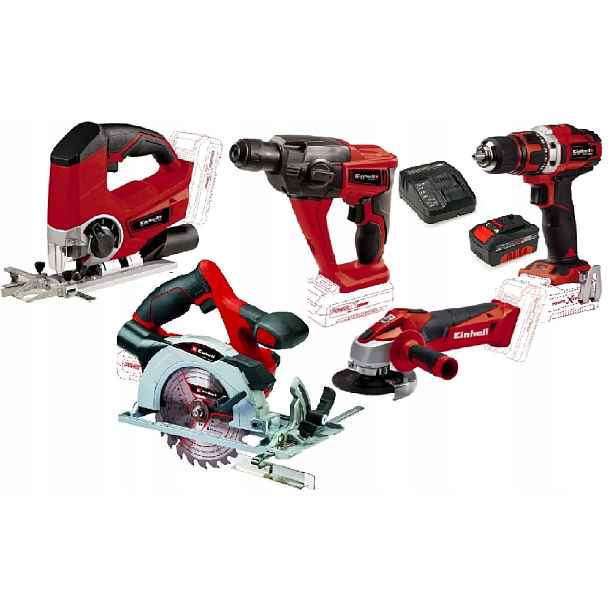 Einhell Sada Elektrického Nářadí 18V Pxc 4,0AH Aku Šroubovák Aku Kladivo A Další