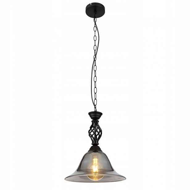 Závěsná lampa černá Gonny industriální lesk nad stolem Globo