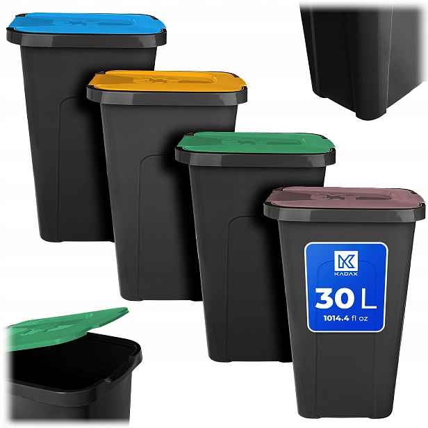 4x Odpadkový Koš 30 L Nádoba Na Třídění Odpadu Odpadky Kuchyňské Koše