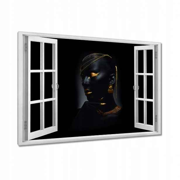 Obrazy 120x80 Hlava se zlatými ozdobami