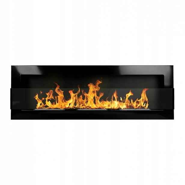 Biokrb Gmt závěsný se sklem 1200x400 Černý Polysk 120x40x12cm Mřížky