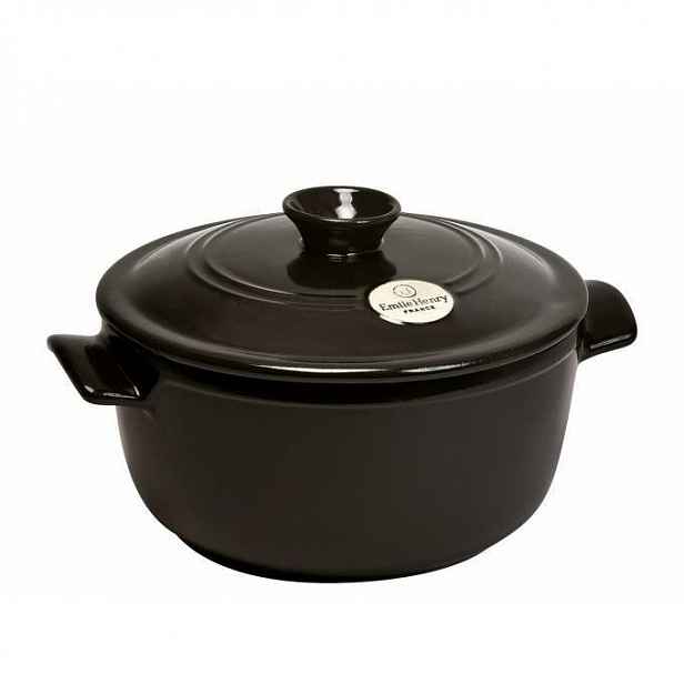 Emile Henry Hrnec kulatý s poklicí - 22 cm / 2,5 l, pepřová 794525