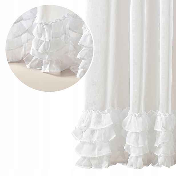 ROOM99 Hotová záclona 200x230 bílá na oka Elegantní do obývacího pokoje Flavia