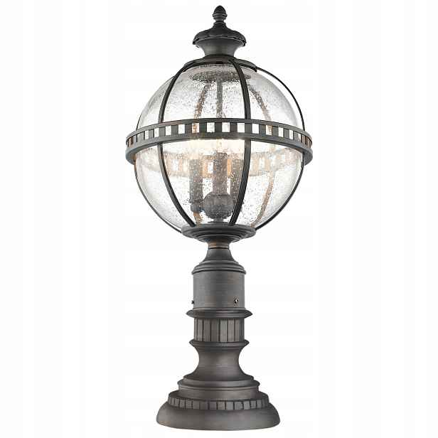 Venkovní stojací lampa soklová tradiční skleněná hnědá 69 cm Kichler