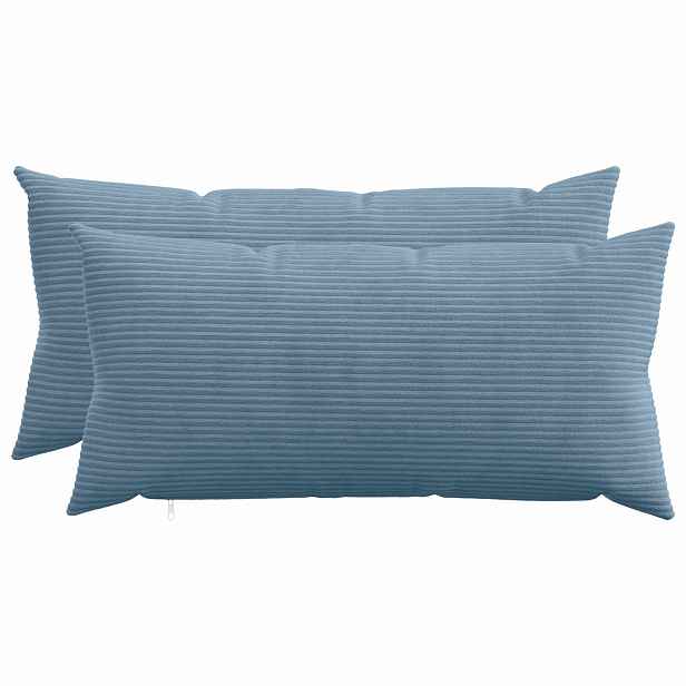 vidaXL Povlak na polštář 2 pcs HEERLEN Modrá 40 x 70 cm manšestr