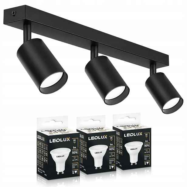 Set Stropní svítidlo kolejnice s halogenovým svítidlem GU10 Led 7,5W