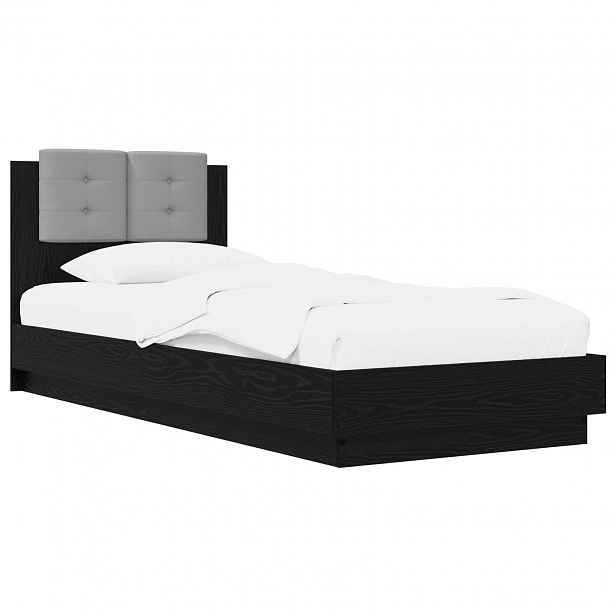 vidaXL Rám postele s čelem Černý dub 80 x 200 cm Kompozitní dřevo