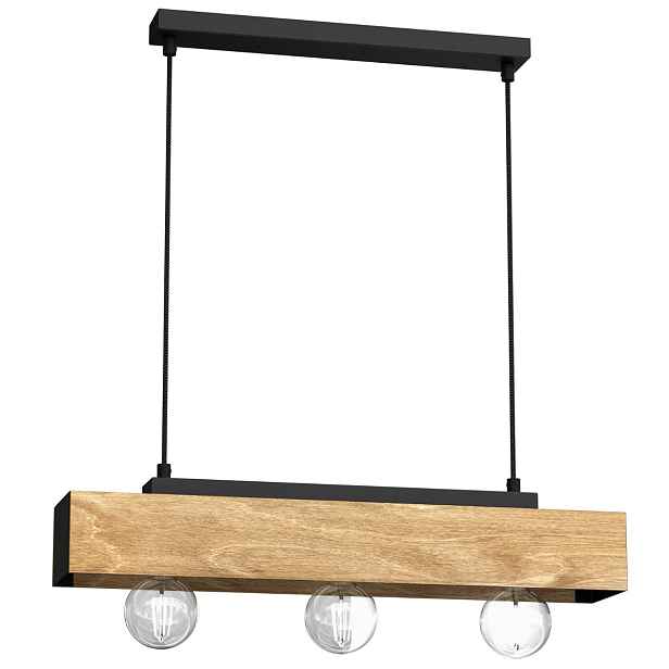 Industriální závěsná lampa ze dřeva 57 cm do jídelny nad stůl Luminex