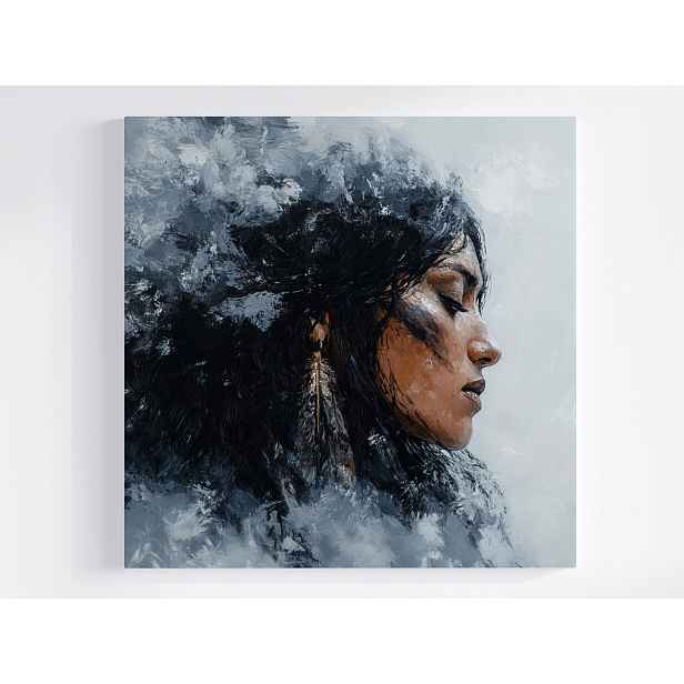 Obraz Na Plátně Canvas Žena Indianka Portrét Etno Umění Usa 60x60