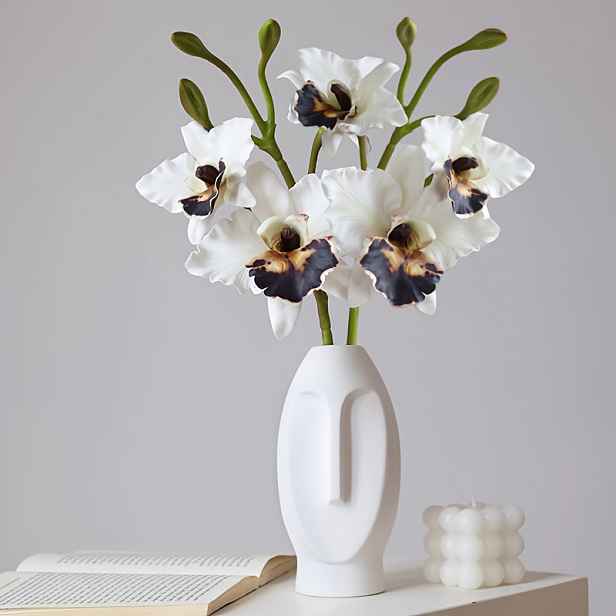 TEMU 2 ks, 3hlavá umělá orchidea, falešné květiny Phalaenopsis, vhodné pro dekoraci koupelny, obývacího pokoje, dekorace na stůl, dekorace do domácí