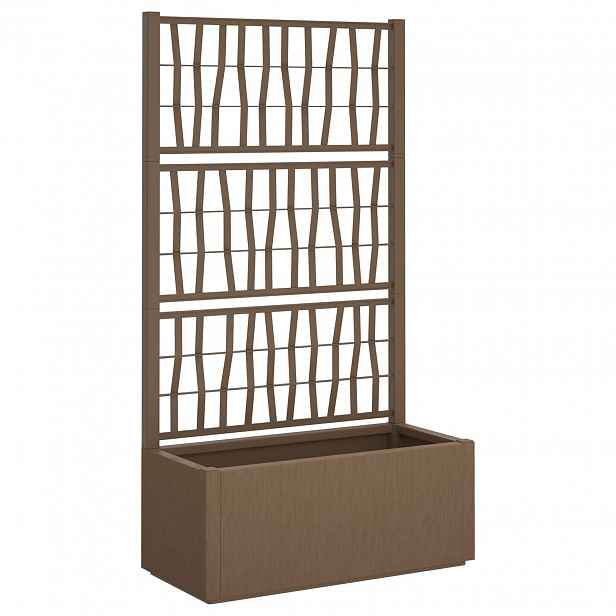 vidaXL Zahradní květináč s trellisem Hnědá 80 x 36 x 140 cm PP