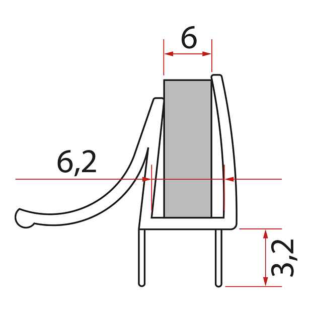 Gelco Spodní těsnění na dveře, sklo 6mm, 1000mm