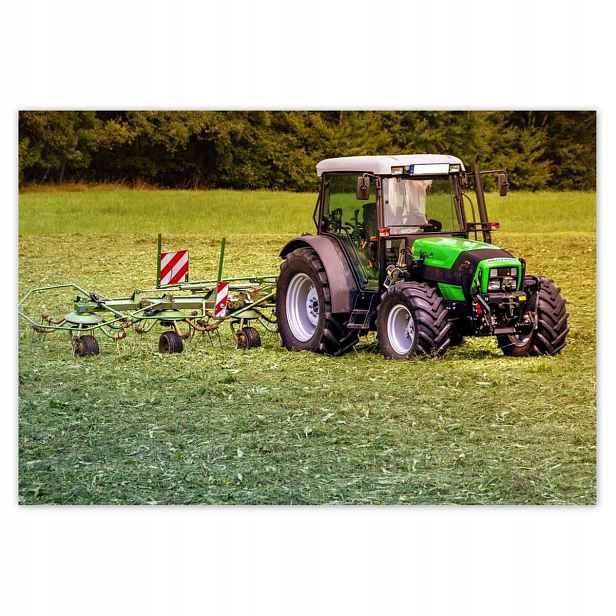 Fototapety 152x104 Traktor na poli Seno
