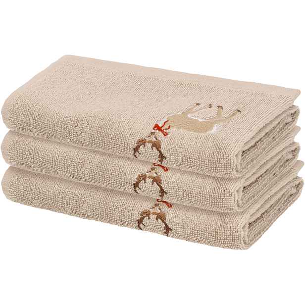Livarno® Froté ručník, 50 x 100 cm / Froté ručník pro hosty, 30 x 50, 450 g/m², 3 kusy (3x, béžová)