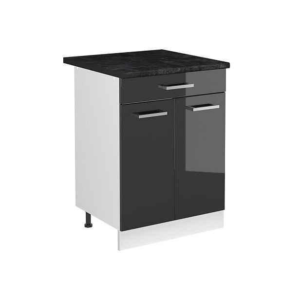 Vicco SKŘÍŇKA POD DŘEZ R-Line, Antracitový vysoký lesk/Bílá, 60 cm pracovní deska Antracit