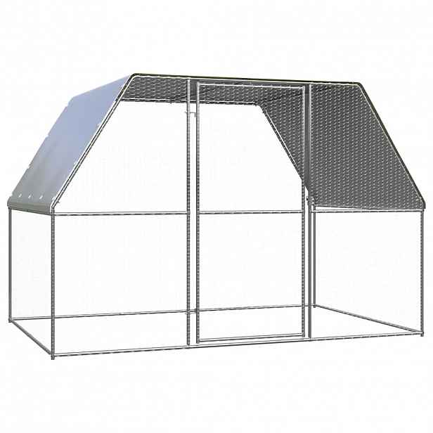 vidaXL Klec pro kuřata stříbrná a šedá 3 x 2 x 2 m pozinkovaná ocel